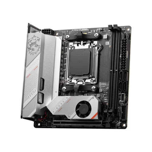 Материнская плата/ MB MSI AMD B650 sAM5, 2xDDR5(128GB), HDMI 2.1, 1xPCIe 4.0x16, 1xLAN (2.5GbE), Wi-Fi, BT, 4xSATA 6Gb/s, 2xM.2, 1xUSB-C, 5xUSB 3.2, mini ITX (MPG B650I EDGE WIFI)