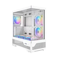 Корпус Компьютер без блока питания/ Case SAMA V43 White, Midi-Tower, TG, 6x120mm ARGB, 2xUSB 3.0 + 1xUSB 3.2 Type-C, ATX, mATX, mITX White (V43-WHADA6X1-GL)