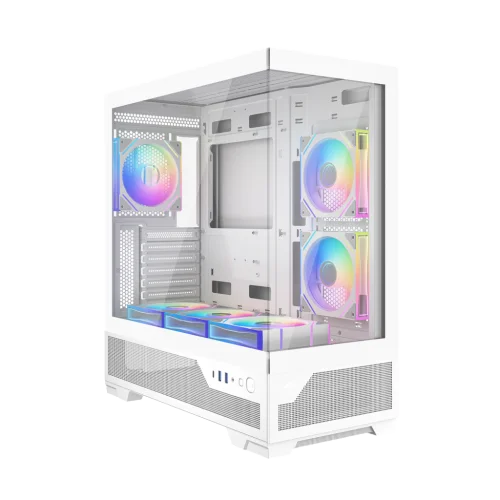 Корпус Компьютер без блока питания/ Case SAMA V43 White, Midi-Tower, TG, 6x120mm ARGB, 2xUSB 3.0 + 1xUSB 3.2 Type-C, ATX, mATX, mITX White (V43-WHADA6X1-GL)