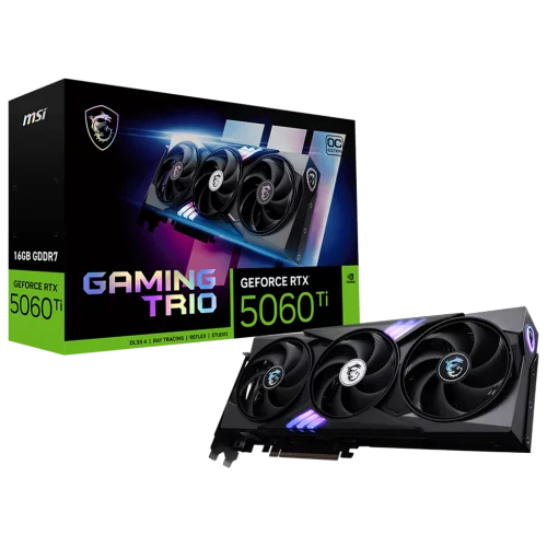 Видеокарта MSI RTX5060Ti GAMING TRIO OC 16GB GDDR7 128bit 3xDP HDMI 3FAN RTL (RTX 5060 TI 16G GAMING TRIO OC)