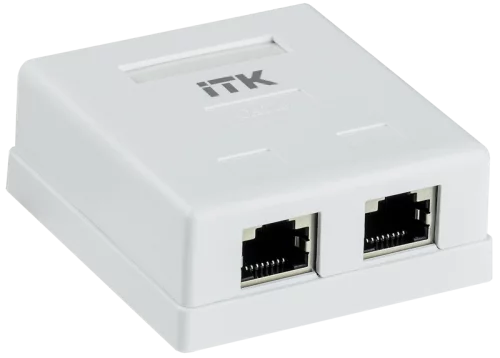 ITK Настенная инф. розетка RJ45 кат. 6 FTP 2-порт (CS2-1C06F-22)