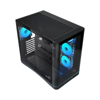 Корпус Компьютер без блока питания/ Case SAMA V62S Black, Midi-Tower, TG, 4x120mm ARGB, 2xUSB 3.0 + 1xUSB 3.2 Type-C, ATX, mATX, mITX Black (V62S-BKADA4X1-GL)