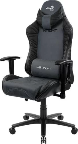 Кресло игровое Aerocool KNIGHT FUZE DUSK Steel Blue черный/синий сиденье черный/синий эко.кожа/ткань крестов.