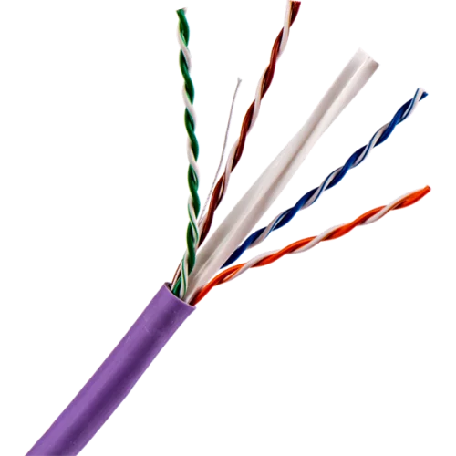 Кабель TWT UTP, 4 пары, Кат.6, нг(А)-LS, IEC 60332-3, 305 метров, фиолетовый (TWT-6UTP-NGLS)