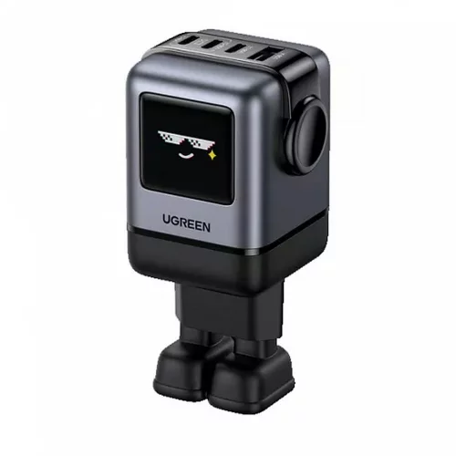 Сетевое зарядное устройство в виде робота UGREEN X688 (45515B) UNO 100W 4-Port GaN USB-A+3*USB-C Fast Charger EU. Цвет: серый