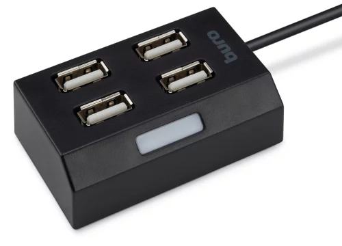 Разветвитель USB 2.0 Buro BU-HUB4-U2.0 4порт. черный фото 2