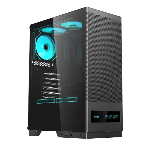 Корпус для ПК ACD Citadel 108DB ATX, Type-C + 2 X USB ports + HD audio combo, Mesh, TG, Black (AH-SI1G0-000)