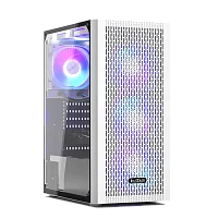 Корпус без блока питания/ Case PCCooler MA100 MESH WH, Midi-Tower, TG, Mesh, 3x120mm ARGB, 1xUSB-A 3.0 + 2xUSB-A 2.0, ATX, mATX, mITX White