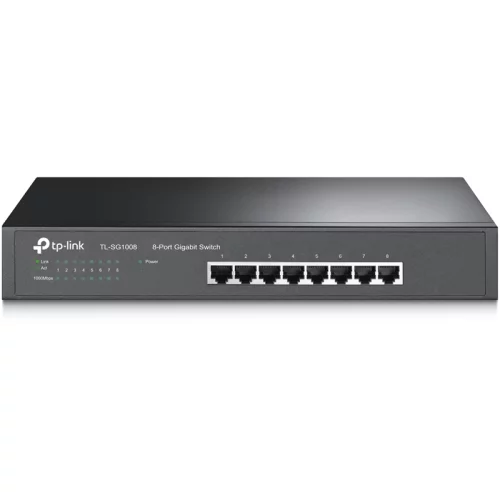 Сетевой коммутатор/ 8-port Gigabit Switch, 8 10/100/1000M RJ45 ports, 1U 13-inch rack-mountable steel case (TL-SG1008)