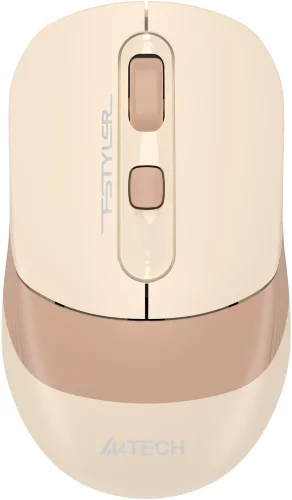 Мышь A4Tech Fstyler FG10CS Air бежевый/ коричневый оптическая (2000dpi) silent беспроводная USB для ноутбука (4but) (FG10CS AIR CAFE LATTE)