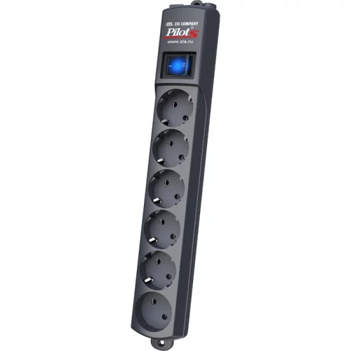 Сетевой фильтр Pilot S 6 розеток (5 евро + 1 без заземления) 1.8 м, графит/ Pilot S surge protector 6 outlets (5 euro + 1 without grounding) 1.8 m, graphite (PILOT S GRAPHITE)