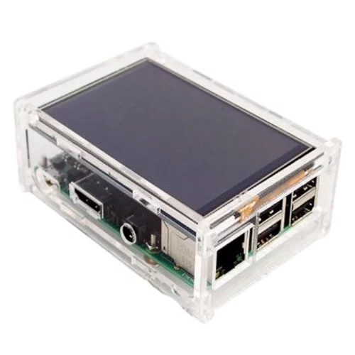 Корпус ACD RA147 Acrylic Case w/ 3.5 inch LCD hole for Raspberry Pi 3 B (вместо верхней крышки - отверстие для LCD дисплея) (494248)