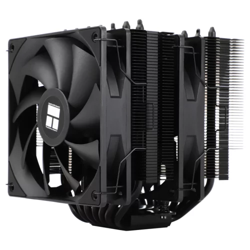 Кулер для процессора/ Thermalright Phantom Spirit 120 SE Black (4-pin PWM, 154mm, Ni/Cu, 7x6mm, 2x120mm, 66.17CFM, 25.6dBA, 1500RPM, S: 1200, 1700, 1851, 115X, AM4, AM5, silver, black) (PS120-SE-BL)