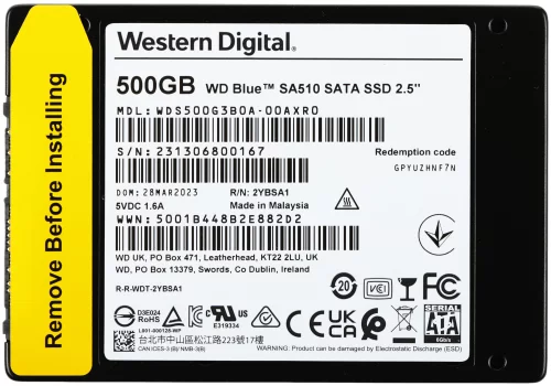 Твердотельный накопитель SSD WD Blue 3D NAND WDS500G3B0A 500ГБ 2,5 SATA-III (TLC) фото 5