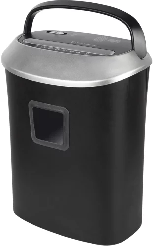 Шредер Cactus CS-SH-P6 черный/серый (секр.P-4) фрагменты 10лист. 21лтр. скрепки скобы пл.карты