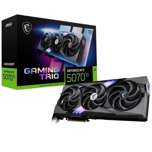 Видеокарта MSI PCI-E 5.0 RTX 5070TI 16G GAMING TRIO OC NVIDIA GeForce RTX 5070TI 16Gb 256bit GDDR7 2572/28000 HDMIx1 DPx3 HDCP Ret (RTX 5070 TI 16G GAMING TRIO OC)