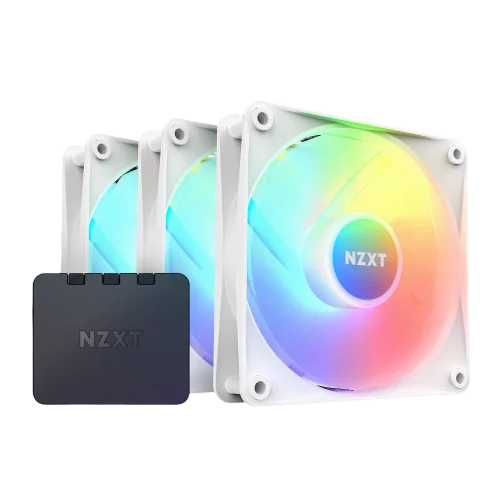 Кулер для корпуса ПК/ Case Cooler NZXT F120 RGB Core Triple Pack (120x120x25mm, 4-pin PWM, RGB, 78.86CFM, 33.88dBA, 1800RPM, White, 3pcs) (RF-C12TF-W1)