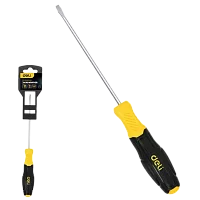Шлицевая отвертка Deli DL6361251N 6х125мм сталь Cr-V, двухкомпонентная прорезиненная рукоять