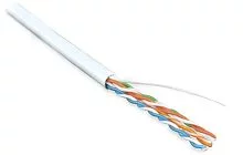 Кабель информационный Hyperline UUTP4-C5E-S24-IN-LSZH-WH-100 кат.5E U/ UTP 4X2X24AWG LSZH внутренний 100м белый
