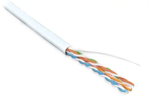Кабель информационный Hyperline UUTP4-C5E-S24-IN-LSZH-WH-100 кат.5E U/ UTP 4X2X24AWG LSZH внутренний 100м белый