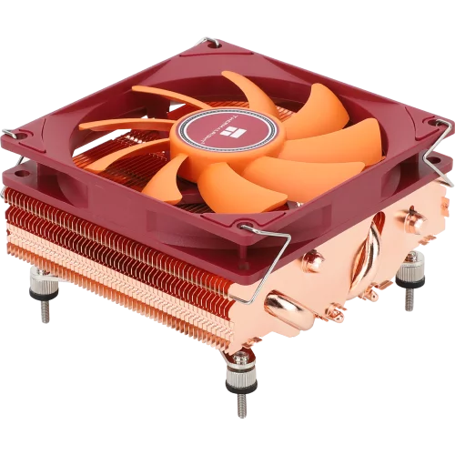 Кулер для процессора/ CPU Cooler Thermalright AXP-90 X47 Full (4-pin PWM, 32mm, Cu/ Cu, 4x6mm, 1x92mm, 42.58CFM, 22.4dBA, 2700RPM, S: 1851/ 1700/ 1200/ 115X, AM5/ AM4, orange, red) (AXP-90-X47-COPPER)