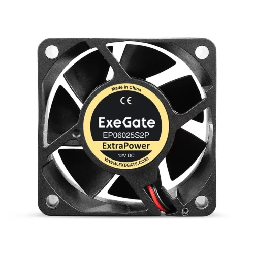 Exegate EX295228RUS Вентилятор 12В DC ExeGate ExtraPower EP06025S2P (60x60x25 мм, Sleeve bearing (подшипник скольжения), 2pin, 4500RPM, 31dBA)