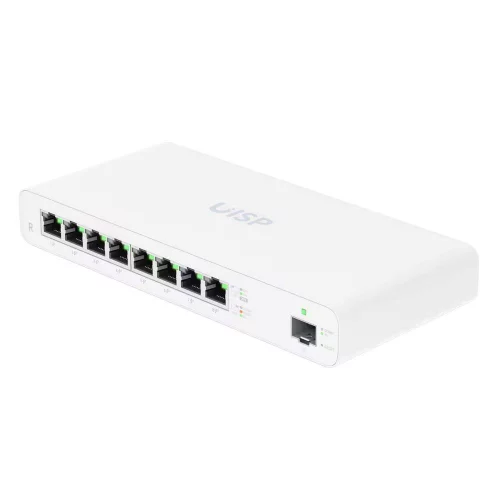 Ubiquiti UISP Router 2 ядра (880 МГц), 8х 1G RJ45, 1х SFP, раздача PoE 110 Вт (UISP-R)