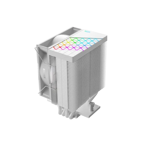 Кулер для процессора/ CPU Cooler PCCooler R400 ARGB WH (180W, 4-pin PWM, 133mm, Al/Cu, 4x6mm, ARGB, 1x92mm, 40.94CFM, 30dBA, 2200RPM, S: 1851/1700/1200/115X, AM5/AM4, white) фото 6
