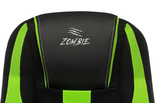 Кресло игровое Zombie 9 черный/ салатовый ткань/ эко.кожа крестов. пластик (ZOMBIE 9 GREEN) фото 7