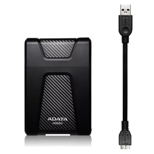 Внешний жесткий диск/ Portable HDD 4TB ADATA HD650 (Black), Silicone, USB 3.2 Gen1, 127x99x27mm, 390g /3 года/ (AHD650-4TU31-CBK) фото 3