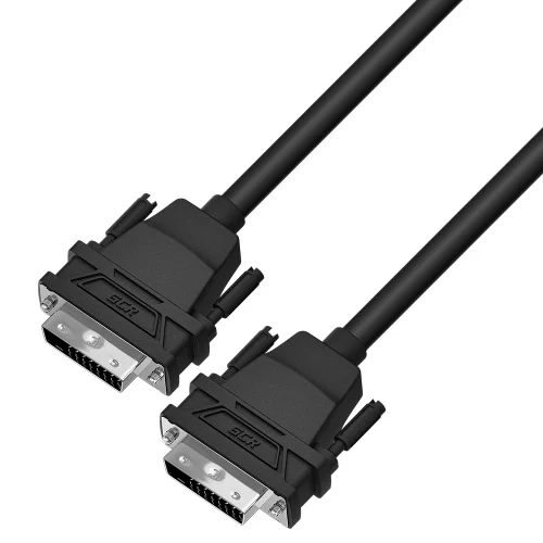 GCR PRO Кабель DVI-D 1.5m, черный, OD 8.5mm, 28 AWG, DVI/DVI, 25M/25M, двойной экран, GCR-52533