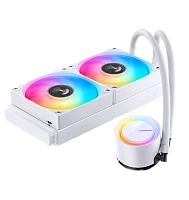 Система жидкостного охлаждения/ Water Cooling System JONSBO TG-240 White (260W, 240mm, White, ARGB/ Fans: 2x120mm, 66.19CFM, 35.4dBA, 1800RPM/ Pump height 72mm, 30dBA, 2400RPM, Rad thickness 27mm/ S: