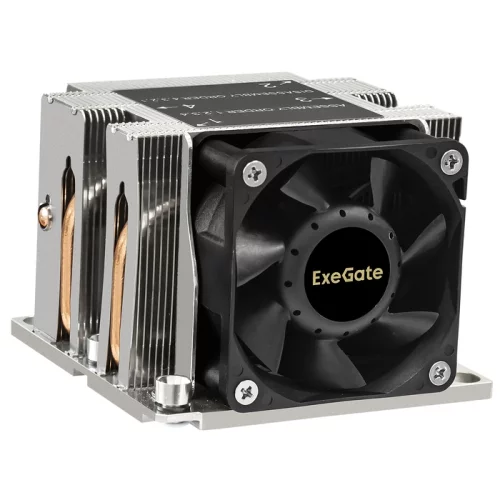 Exegate EX293439RUS Кулер ExeGate ESNK-P0068AP4.PWM.2U.3647.Cu (Al+Cu, 2U, 4 тепл. трубки, LGA3647, TDP 205W, PWM, 2100-6800RPM, 2 ball bearing, 4pin, 52db, 430г, на винтах, с термопастой, Retail box)