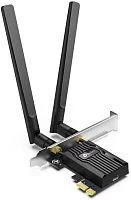 TP-Link ARCHER TX55E, AX3000 Двухдиапазонный адаптер Wi-Fi 6 Bluetooth PCI Express, до 574 Мбит/ с на 2,4 ГГц + до 2402 Мбит/ с на 5 ГГц, 2 антенны с высоким коэффициентом усиления