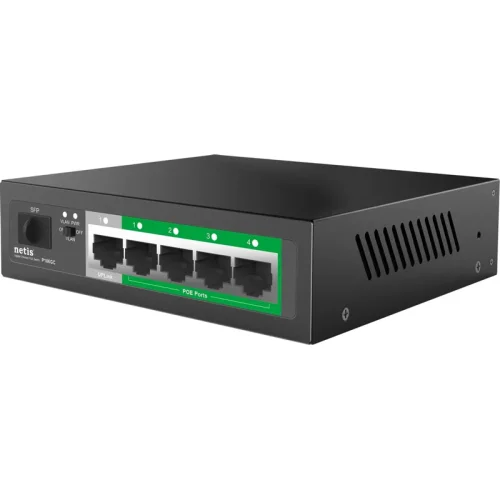 Коммутатор Netis P106GC (L2) 5x1Гбит/с 1SFP 4PoE 55W неуправляемый