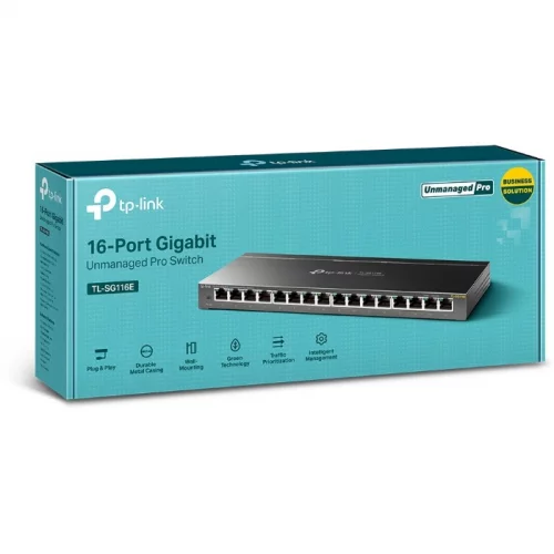 Коммутатор TP-Link TL-SG116E 16x RJ45 (TL-SG116E) фото 3