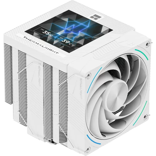 Кулер для процессора/ CPU Cooler Thermalright Phantom Spirit 120 Vision SNOW (4-pin PWM, LED, 160mm, Ni/ CU, 7x6mm, ARGB, 2x120mm, 92CFM, 36dBA, 2150RPM, S: 1851, 1700, 1200, 115X, AM5, AM4, white) (PS120-V-SNOW)