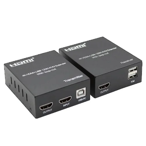 ORIENT VE050, HDMI KVM extender (Tx+Rx), HDMI+USB+Audio удлинитель до 120 м по витой паре Cat5e/ 6, HDMI 1.4, 4K@30Hz/ 1080p@60Hz, HDCP (31212)