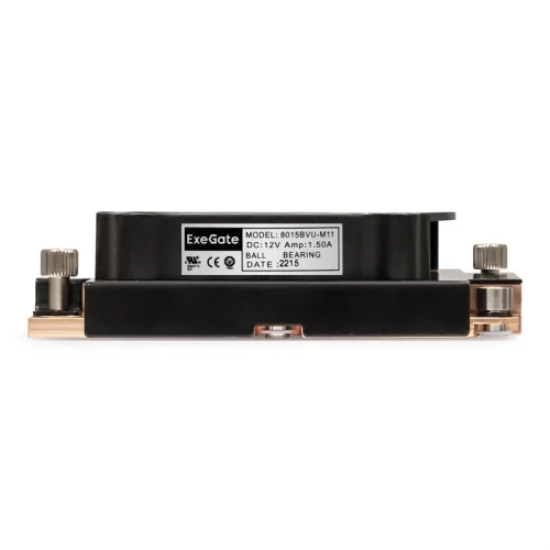 Exegate EX293438RUS Кулер ExeGate ESNK-P0067APS4.PWM.1U.3647.Cu (радиальный (улитка), медный, 1U, 3 тепл. трубки, LGA3647, TDP 165W, Fan 80mm, PWM, 1500-6600RPM, 2 ball bearing, 4pin, 64db, на винтах, фото 3