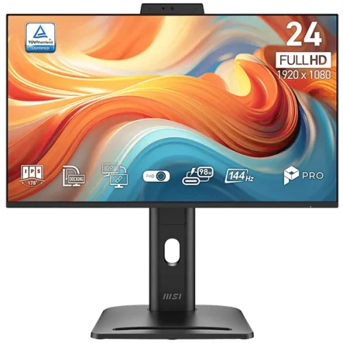 Монитор MSI PRO MP245PDG E14 23.8 16:9 FHD(1920x1080) IPS Flat,1ms(MPRT),1300:1,100M:1,300nits,Webcam,HDMI,DP,Type-C,Type-B, 2xType A,LAN,Speaker,Tilt,Swivel,Height,Pivot,VESA,144Hz,Black,1y war-ty (9S6-3PF39M-005)