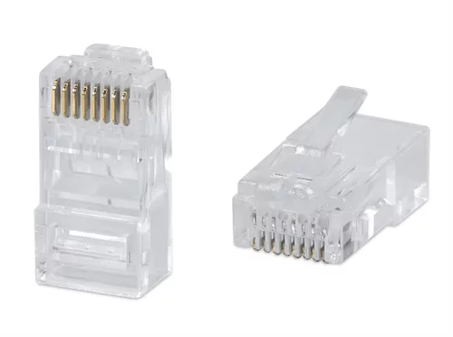 Коннектор Cabeus 8P8C-C6 RJ-45 под витую пару, категория 6 , универсальный (для одножильного и многожильного кабеля) для проводников с толщиной по изоляции до 1,05 мм