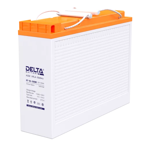 Батарея DELTA серия FT-M, FT 12-125 М, напряжение 12В, емкость 125Ач (разряд 10 часов), макс. ток разряда (5 сек.) 950А, макс. ток заряда 37.5А, свинцово- (FT 12-125 M)