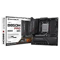 MAXSUN MS-Terminator B850M PRO DARK WIFI (Socket AM5, mATX, 4*DDR5(192Gb), DP/HDMI, 2*SATA3, 3*M.2, 1*PCIEx16/1*PCIEx4, 1* Type-C, 4*USB 2.0, 4*USB 3.2, LAN 1*2.5G, SPDIF, WiFi 6E, RTL)