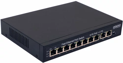 PoE Коммутатор OSNOVO SW-21000(120W) PoE коммутатор Fast Ethernet на 10 RJ45 портов. Порты: 1 x FE (10/100Base-T) с PoE (до 60W, A+B) + 7 x FE (10/100Base-T) с PoE (до 30W), 2 x FE (10/100 Base-T). Соответствует ста