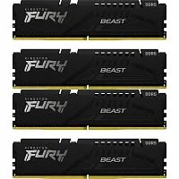 Память оперативная/ Kingston 128GB 5600MT/s DDR5 CL40 DIMM (Kit of 4) FURY Beast Black XMP (KF556C40BBK4-128)