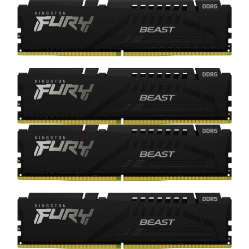 Память оперативная/ Kingston 128GB 5600MT/s DDR5 CL40 DIMM (Kit of 4) FURY Beast Black XMP (KF556C40BBK4-128)