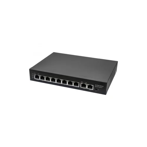 PoE коммутатор Fast Ethernet на 10 RJ45 портов. Порты: 8 x FE (10/100 Base-T) с поддержкой PoE (IEEE 802.3af/at), 2 x GE (10/100/1000 Base-T). Соответствует стандартам PoE IEEE 802 (NS-SW-8F2G-P)