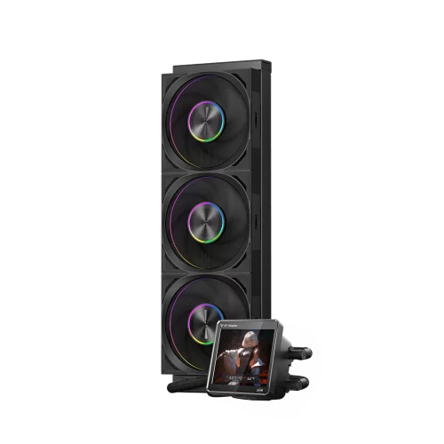 Система охлаждения/ Water Cooling System PCCooler DT360 ARGB Display BK (300W, 360mm, LED temp., Black, ARGB/ Fans: 3x120mm, 83.83CFM, 3000RPM/ Pump height 62mm, 15dBA, 2600RPM, Rad thickness 27mm/ S
