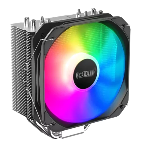 Кулер для процессора/ CPU Cooler PCCooler PALADIN 400 ARGB (200W, 4-pin PWM, 157mm, Al/Cu, 4x6mm, ARGB, 1x130mm, 76.85CFM, 29dBA, 1600RPM, S: 1851/1700/1200/115X, AM5/AM4, silver, black)