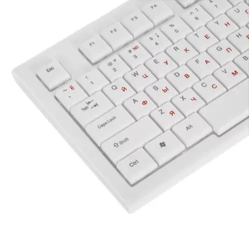 Клавиатура Gembird KB-8354U,{USB, бежевый/ белый, 104 клавиши, кабель 1,45м} фото 3